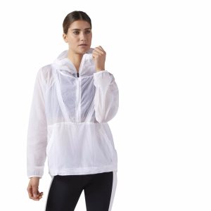 Reebok Packable Hooded Windjacke Damen - Weiß - DE 201-REA